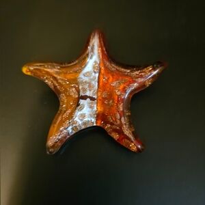 Amber Glass Starfish Pendant